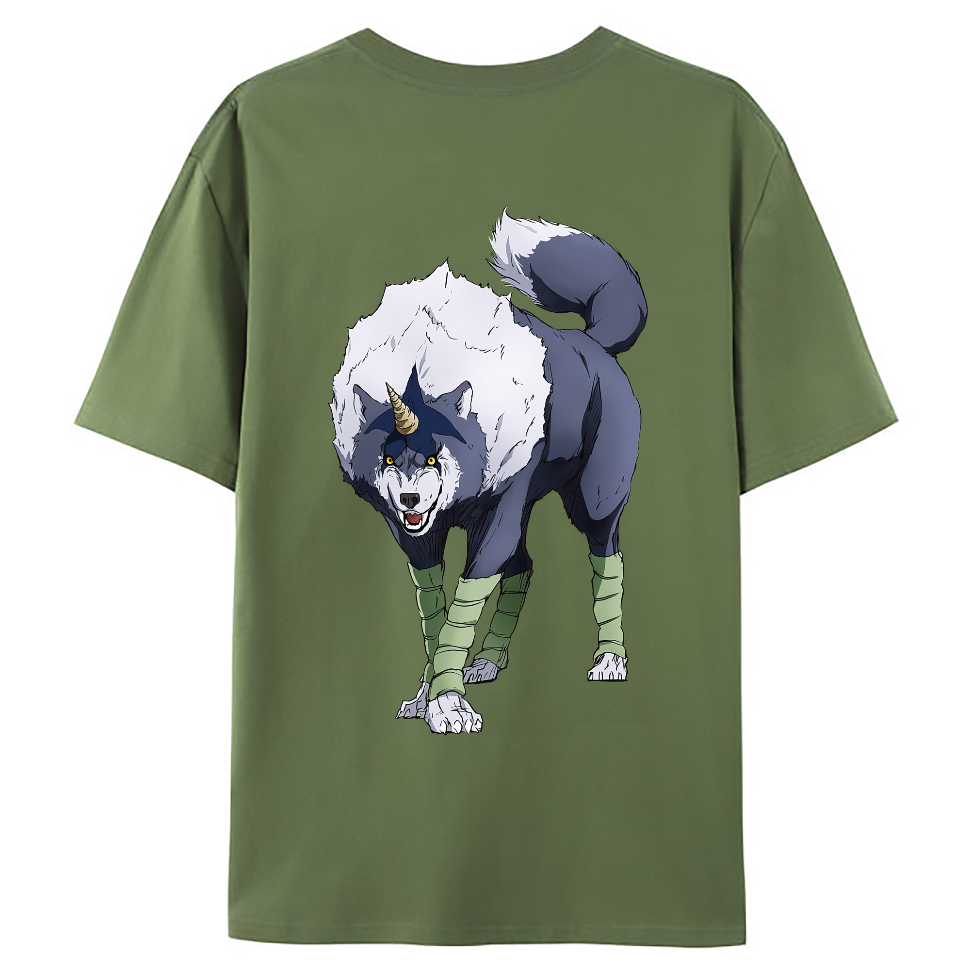 （画像用） 転スラ Regarding Reincarnated to Slime 綿100％ メンズ半袖Tシャツ（バックプリント） 通気性